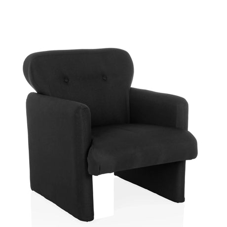 Black Lounge Chair CARIPITO with fabric upholstery and two buttons on the backrest by hjh LIVING