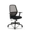 Professional Office Chair CARLOW I in black with mesh backrest and armrests by hjh OFFICE