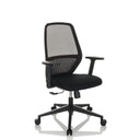 Professional Office Chair CARLOW I in black with mesh backrest and armrests by hjh OFFICE
