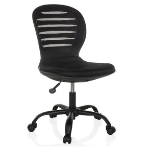 Black Home Office Chair CASLA with mesh backrest and five castors by hjh OFFICE
