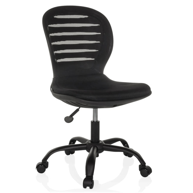 Black Home Office Chair CASLA with mesh backrest and five castors by hjh OFFICE