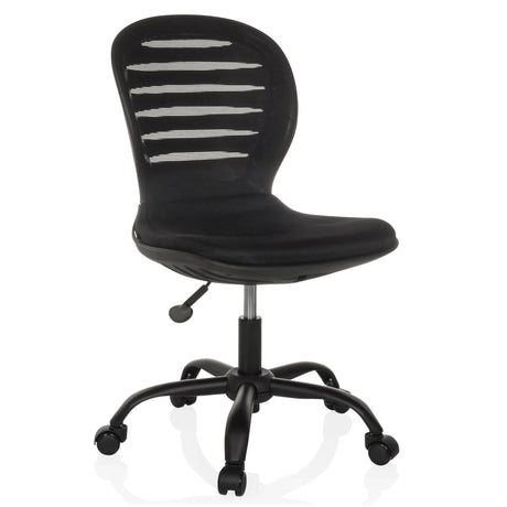 Black Home Office Chair CASLA with mesh backrest and five castors by hjh OFFICE