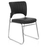Black guest chair CASPI V with quilted cover and chrome sled base by hjh OFFICE
