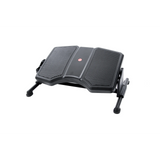 Black Footrest PODI II with ribbed surfaces and metal frame by hjh OFFICE – 360-degree view (front three-quarter view 60°)