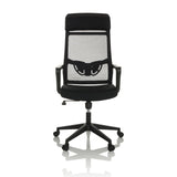 Black Home Office Chair NEKEO with mesh back and five-caster base by hjh OFFICE – 360-degree view (front view 0°)