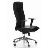 Black Luxury Executive Chair MURANO 20 with armrests and five-caster base by hjh OFFICE – 360-degree view (front three-quarter view 60°)