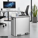 Silver Clean 13 S wastepaper bin with black lid by hjh OFFICE (AI-generated image)