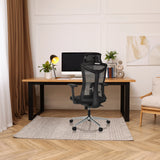 Black Professional Office Chair KAMIAK with mesh backrest and headrest by hjh OFFICE