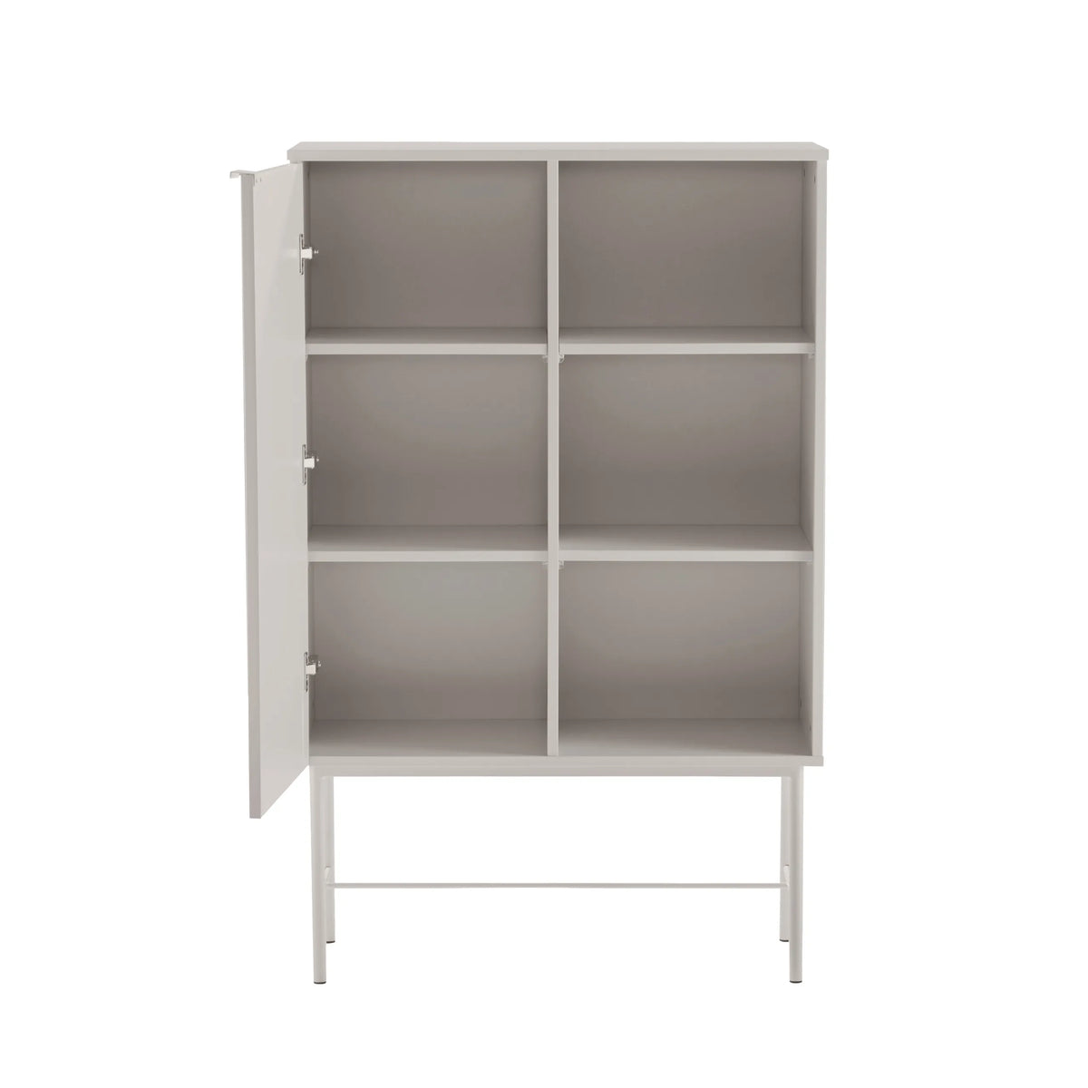 Open grey SIO shelf with six shelves and slender metal legs by hjh LIVING