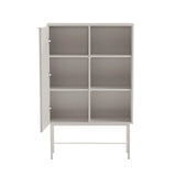 Open grey SIO shelf with six shelves and slender metal legs by hjh LIVING
