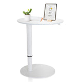 White Standing desk STAND III with round top and round base by hjh OFFICE