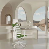 Professional Office Chair ERGO LINE W in Mystic Forest with a white frame by hjh OFFICE
