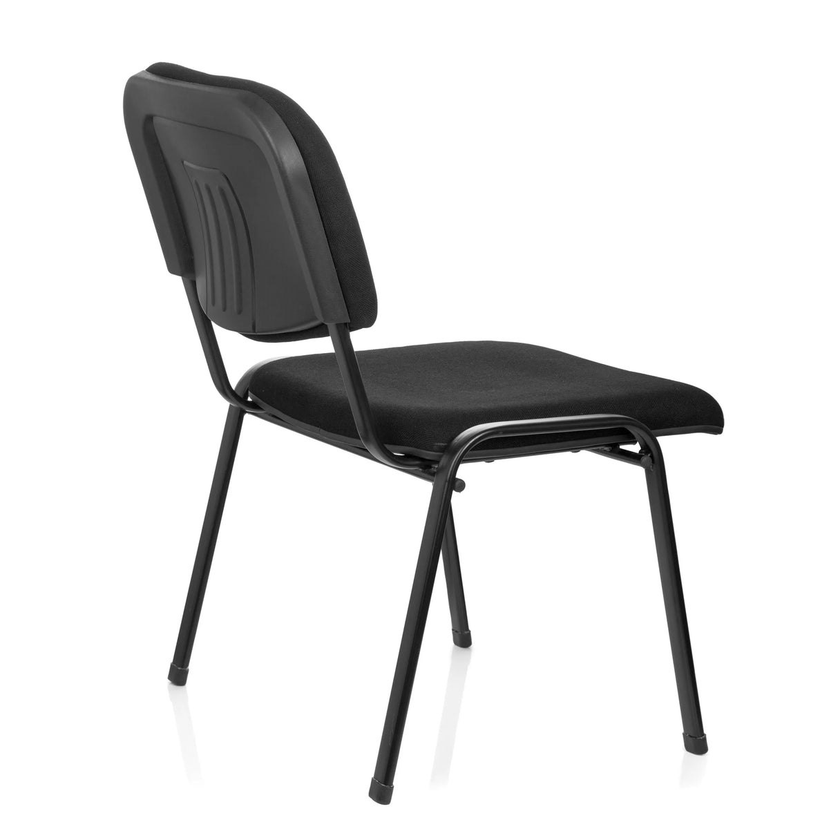 Black Four-legged chair XT 600 XL with upholstered seat and backrest by hjh OFFICE – 360-degree view (rear three-quarter view 120°)
