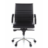 Black Professional Executive Chair PARMA 10 with cross stitching and glossy five-caster base by hjh OFFICE – 360-degree view (front view 0°)