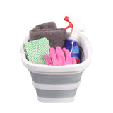 Grey and white Folding container CLEAN SILE with cleaning utensils such as cloths, gloves and a spray bottle by hjh OFFICE