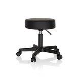 Black Swivel stool OPERATOR I with padded seat and five-caster base by hjh OFFICE – 360-degree view (front view 20°)