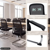 Black Ergomy Meet cantilever chair with mesh back, armrests and chrome frame by hjh OFFICE (AI-generated image)