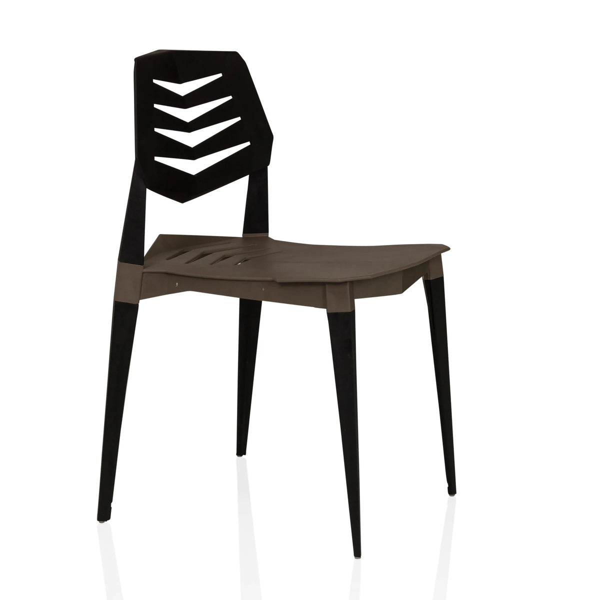 Brown-black Outdoor chair Flecharo with perforated backrest by hjh LIVING – 360-degree view (front three-quarter view 60°)