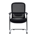 Black Ergomy Meet cantilever chair with mesh back, armrests and chrome frame by hjh OFFICE – 360-degree view (front view 0°)