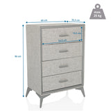 Dimensional drawing of the Chest of drawers SKUFFY with 90 × 60 cm by hjh LIVING