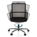 360-degree swivel function of the Professional Office Chair MOVE-TEC NET 3D in black by hjh OFFICE