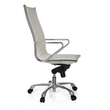 Cream white Professional Executive Chair PARIBA III with armrests and five-caster base by hjh OFFICE – 360-degree view (side profile 80°)