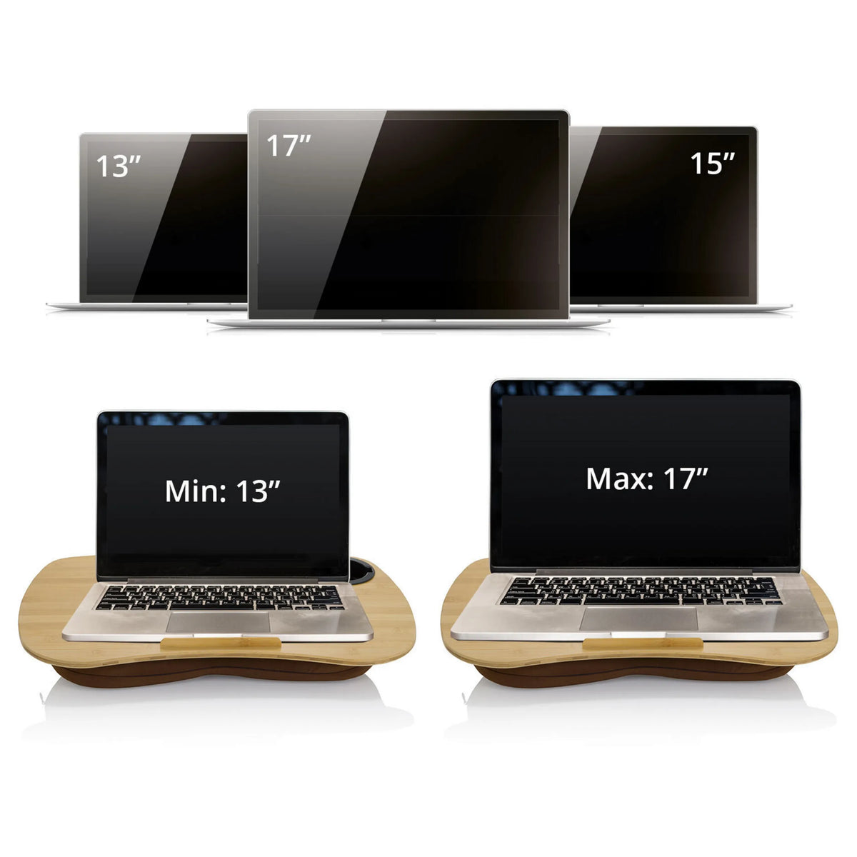 Size compatibility of the Laptop Pad COMFILAP I for 13 to 17 inch laptops by hjh OFFICE