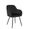 Black Dining chair CHARVELLE with velvet cover, quilted backrest and four legs by hjh LIVING