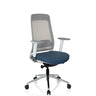 Professional Office Chair CHIARO T2 WHITE with grey mesh back, blue seat and white frame by hjh OFFICE