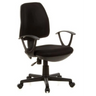 Black Home Office Chair CITY 10 with armrests and caster base by hjh OFFICE