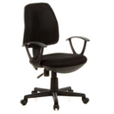 Black Home Office Chair CITY 10 with armrests and caster base by hjh OFFICE