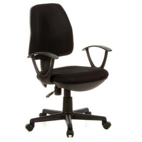 Black Home Office Chair CITY 10 with armrests and caster base by hjh OFFICE