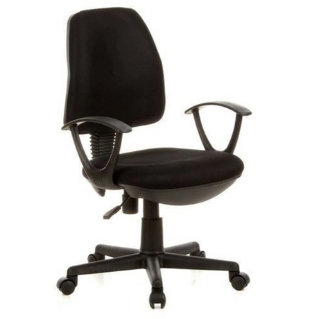 Black Home Office Chair CITY 10 with armrests and caster base by hjh OFFICE
