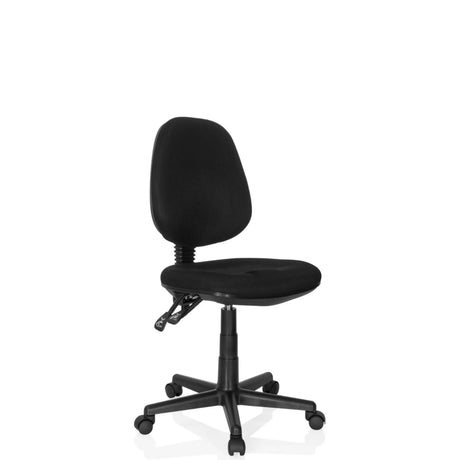 Black Home Office Chair CITY 25 with fabric upholstery and caster base by hjh OFFICE