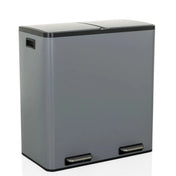 Grey wastepaper Clean 13 with two foot pedals and two separate bins by hjh OFFICE