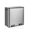 Silver Wastepaper Clean 13 S with black lid and two lower handle recesses by hjh OFFICE