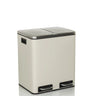 Beige Clean 9 wastepaper bin with two separate compartments and silver handles by hjh OFFICE