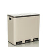 Beige Clean 9 wastepaper bin with three compartments and silver-coloured foot pedals by hjh OFFICE