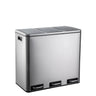 Silver Wastepaper Clean 9 with three separate compartments and black lids by hjh OFFICE