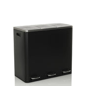 Black Wastepaper Clean 9 with three compartments and silver handles by hjh OFFICE