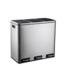 Silver Wastepaper Clean 9 with three separate compartments and black lids by hjh OFFICE