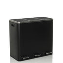 Black Wastepaper Clean 9 with three compartments and silver handles by hjh OFFICE