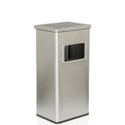 Silver Standing ashtray CLEAN I made of stainless steel with a perforated lid and opening by hjh OFFICE