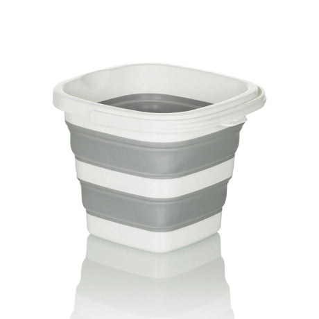 Grey and white Folding container CLEAN SILE with flexible, folded middle section by hjh OFFICE
