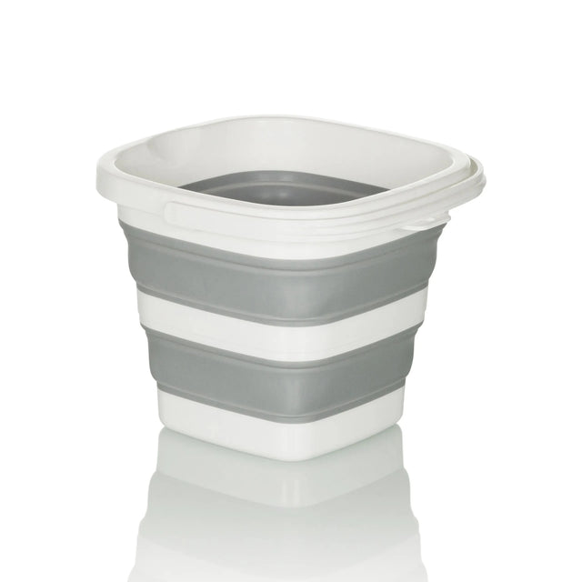 Grey and white Folding container CLEAN SILE with flexible, folded middle section by hjh OFFICE