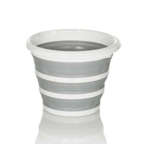 Grey and white Folding container CLEAN SILR with flexible, folded body by hjh OFFICE