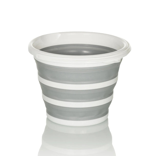 Grey and white Folding container CLEAN SILR with flexible, folded body by hjh OFFICE