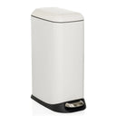 White CLEAN SLIM wastepaper bin with black foot pedal and removable lid by hjh OFFICE