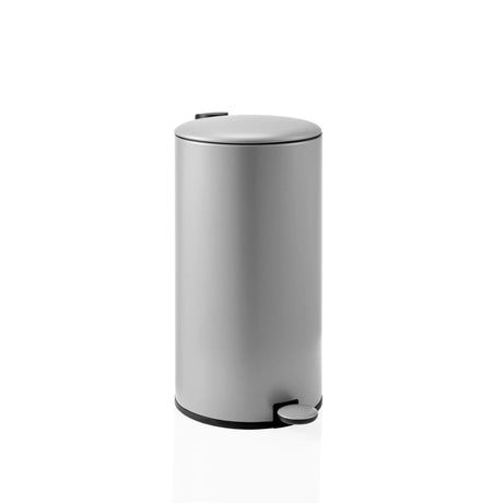 Grey CLEAN STEP 2 wastepaper with cylindrical shape and foot pedal by hjh OFFICE