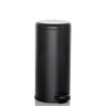 Black CLEAN STEP wastepaper with a cylindrical shape and pedal opening by hjh OFFICE